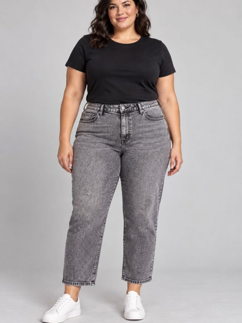 Lane Bryant 28 Gray Acid Wash Cropped Denim Jeans Grunge Streetwear Concert